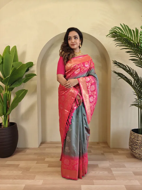 Mehendi_Silk_Zari_Weaving_Saree_For_Women