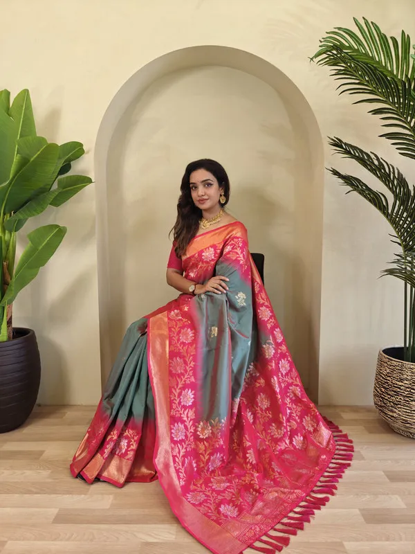Mehendi_Silk_Zari_Weaving_Saree_For_Women