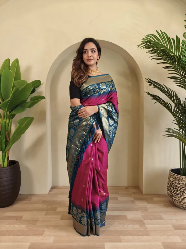 Pink_Silk_Zari_Weaving_Saree_For_Women