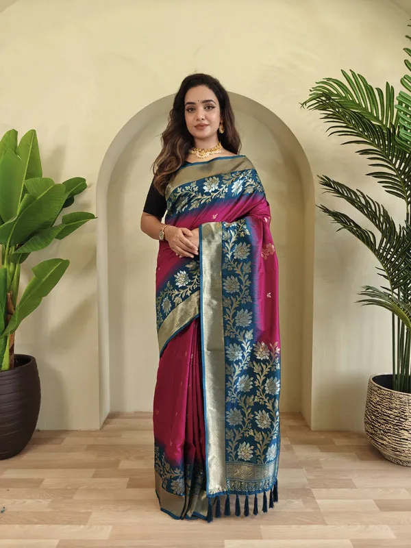 Pink_Silk_Zari_Weaving_Saree_For_Women