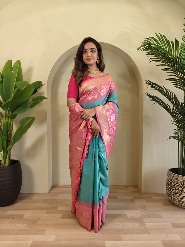 Sky_Blue_Silk_Zari_Weaving_Saree_For_Women