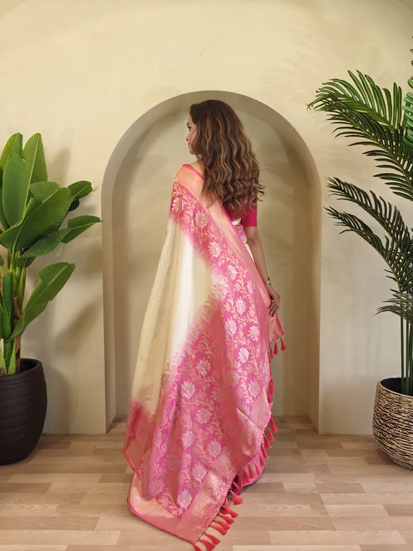 White_Silk_Zari_Weaving_Saree_For_Women