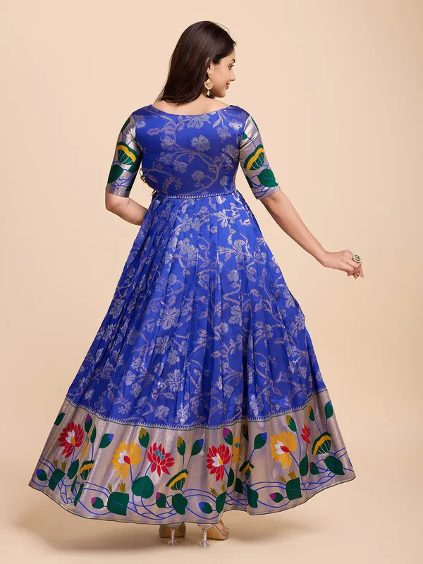 Blue_Soft_Silk_Copper_Weaving_Ethnic_Dresses_Gown_For_Women