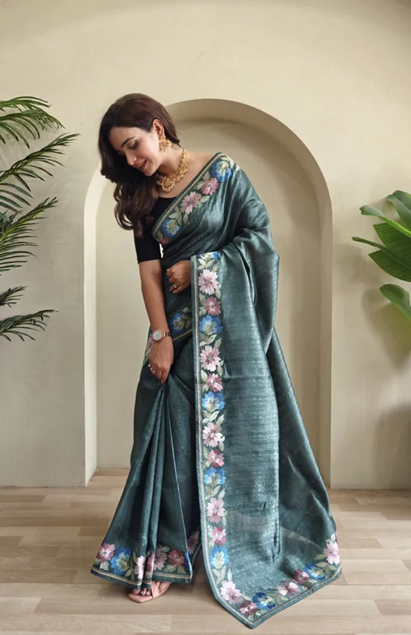 Multicolor_Tussar_Saree_Embroidery_Saree_For_Women