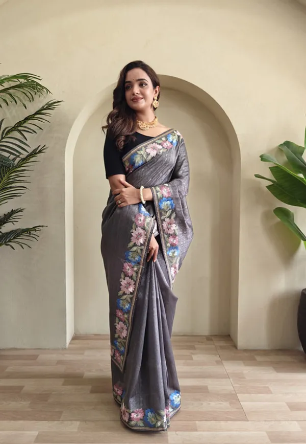 Grey_Tussar_Saree_Embroidery_Saree_For_Women