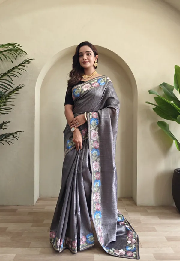 Grey_Tussar_Saree_Embroidery_Saree_For_Women