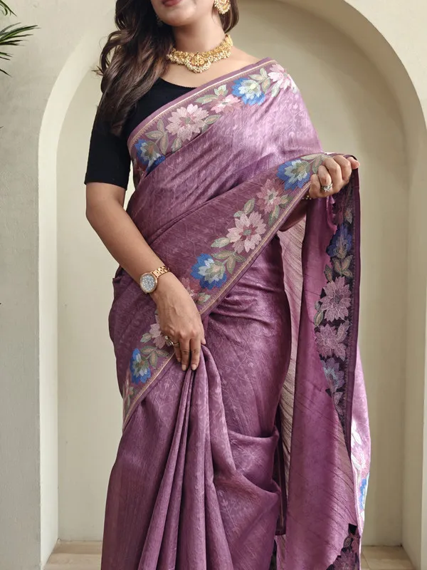 Purple_Tussar_Saree_Embroidery_Saree_For_Women