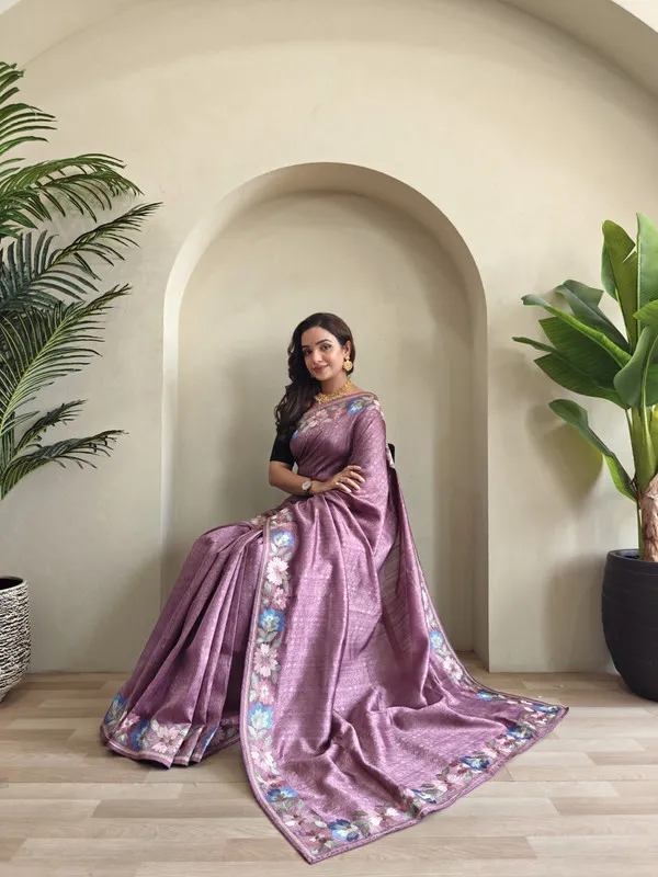 Purple_Tussar_Saree_Embroidery_Saree_For_Women