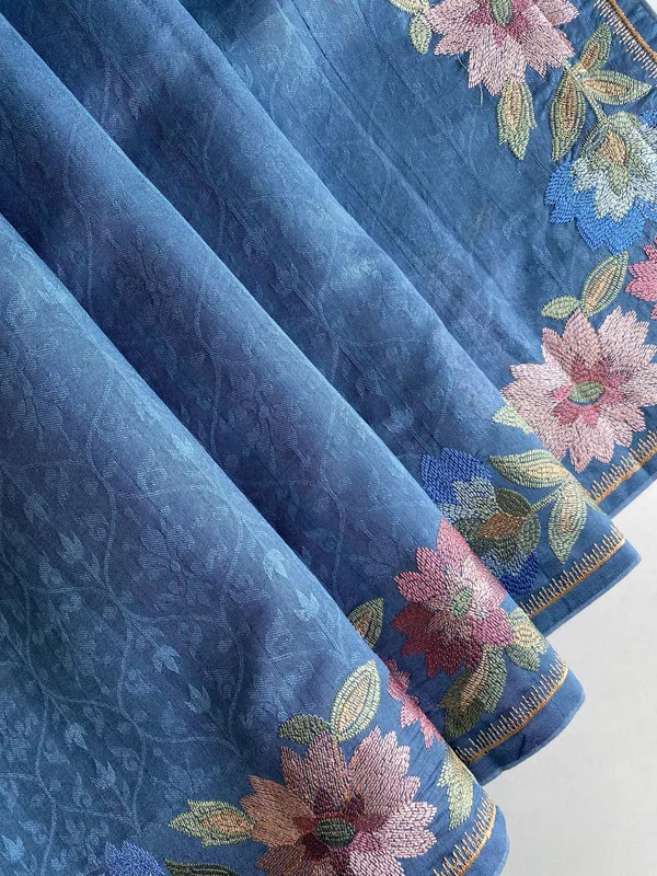 Royal_Blue_Tussar_Saree_Embroidery_Saree_For_Women