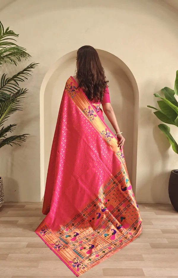Pink_Soft_Paithani_Silk_Weaving_Saree_For_Women