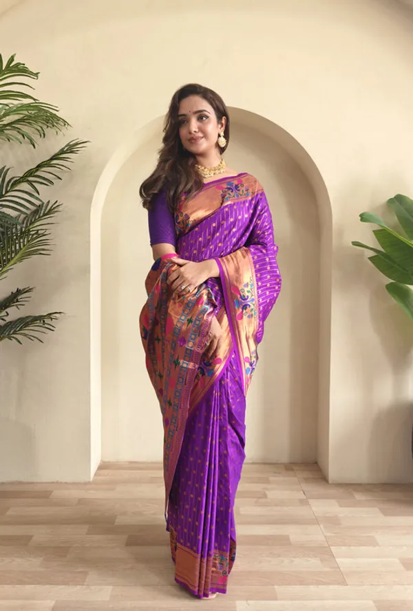 Purple_Soft_Paithani_Silk_Weaving_Saree_For_Women