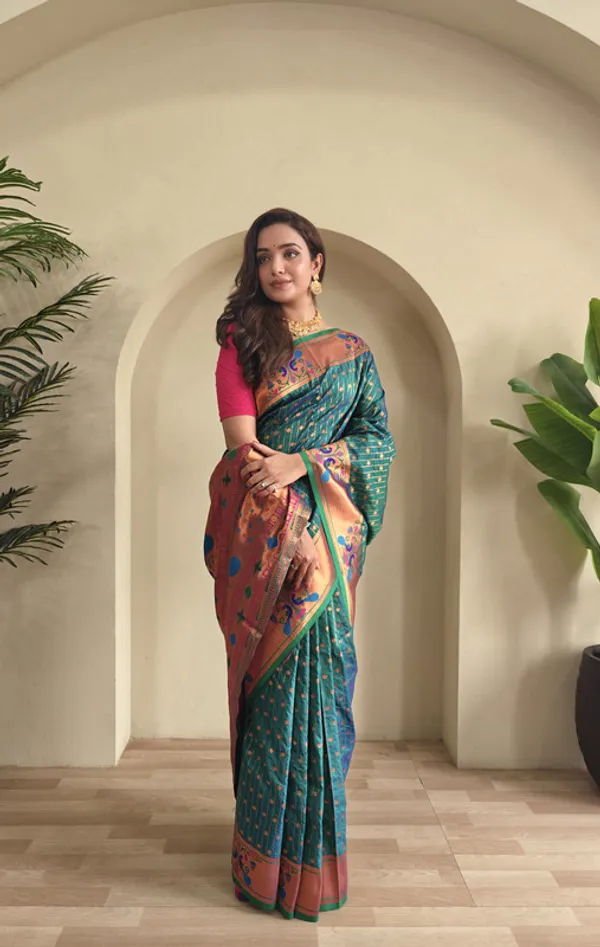 Rama_Soft_Paithani_Silk_Weaving_Saree_For_Women