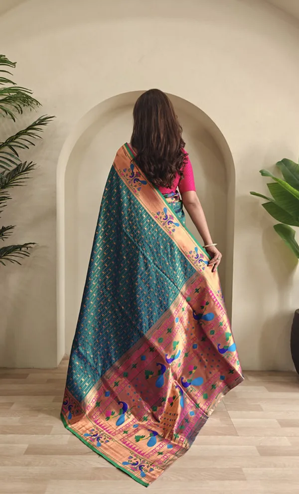 Rama_Soft_Paithani_Silk_Weaving_Saree_For_Women