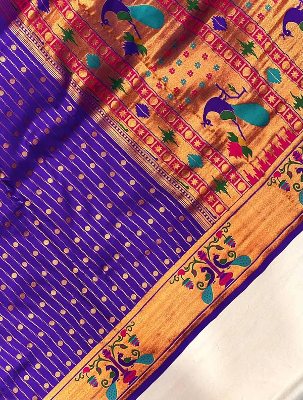 Violet_Soft_Paithani_Silk_Weaving_Saree_For_Women