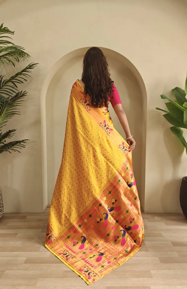 Yellow_Soft_Paithani_Silk_Weaving_Saree_For_Women