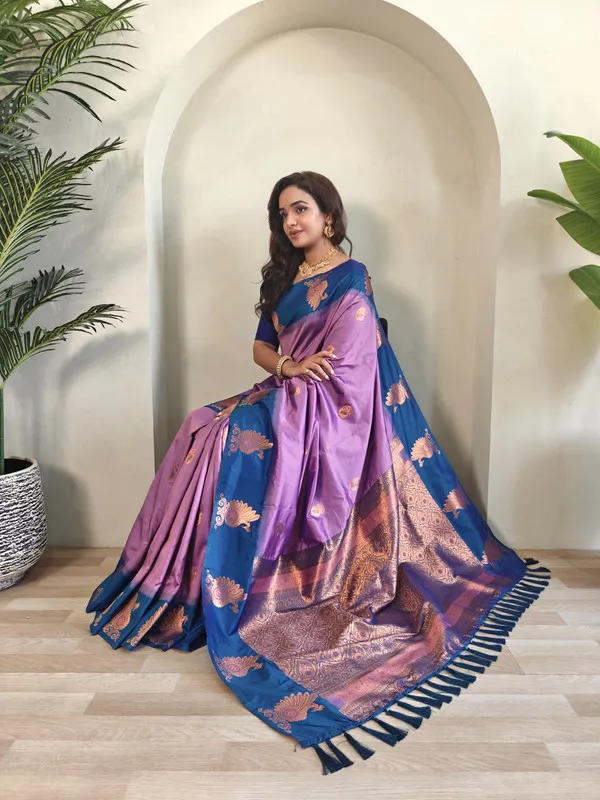 Lavender_Silk_Weaving_Saree_For_Women
