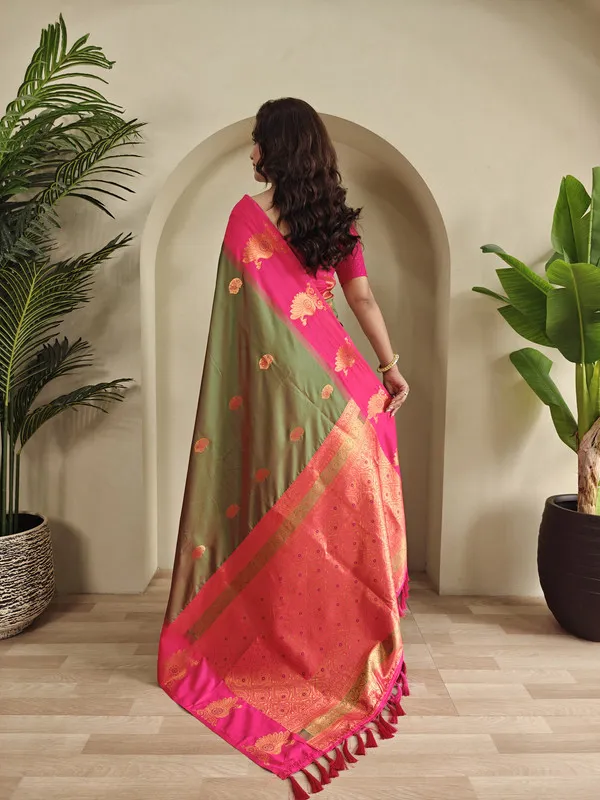 Mehendi_Silk_Weaving_Saree_For_Women