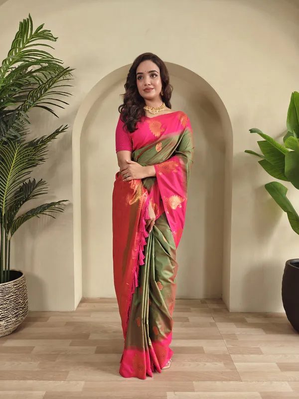 Mehendi_Silk_Weaving_Saree_For_Women