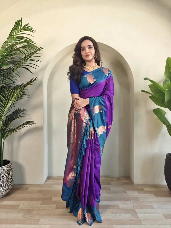 Purple_Silk_Weaving_Saree_For_Women