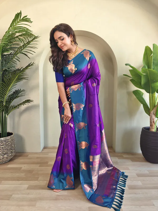 Purple_Silk_Weaving_Saree_For_Women