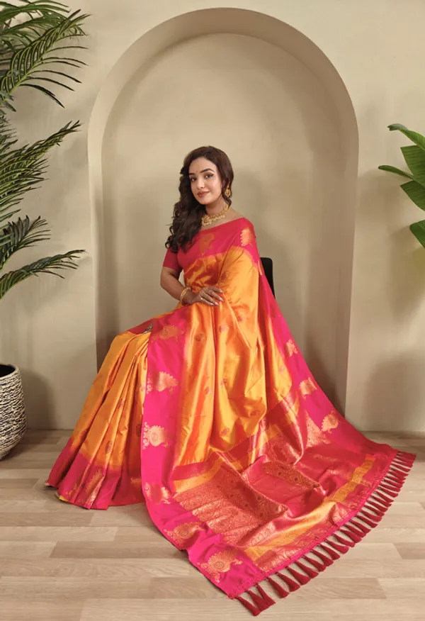 Yellow_Silk_Weaving_Saree_For_Women