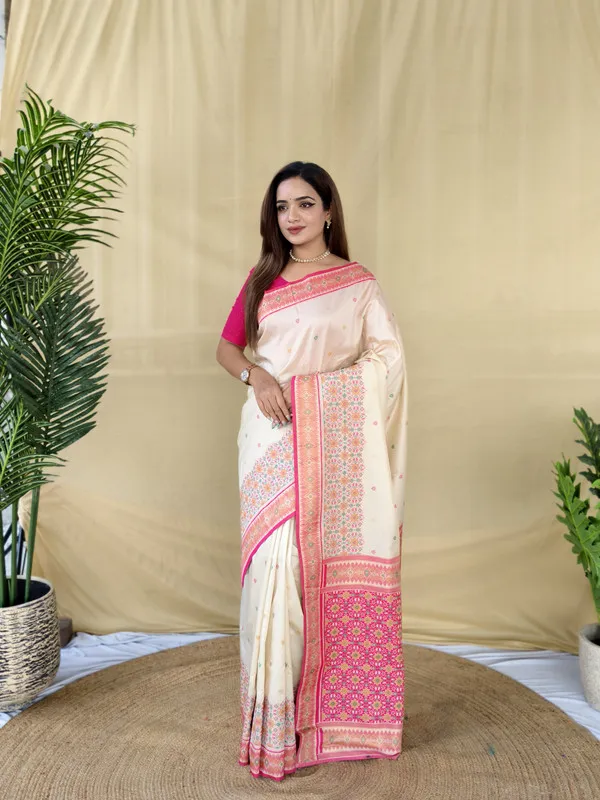 Cream_Soft_Silk_Rich_Zari_Weaving_Saree_For_Women