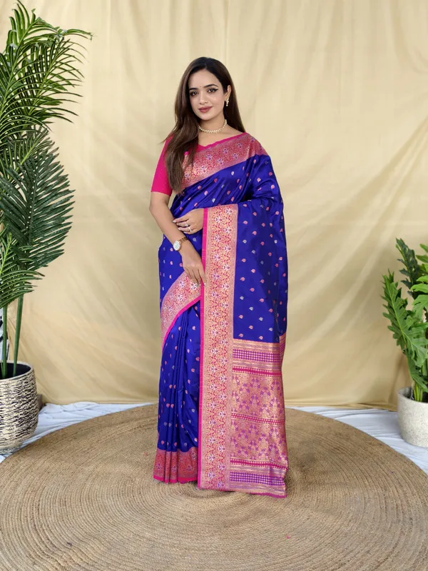Violet_Soft_Silk_Rich_Zari_Weaving_Saree_For_Women