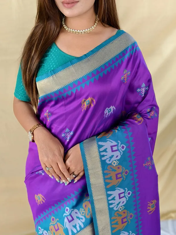 Purple_Soft_Silk_Weaving_Saree_For_Women