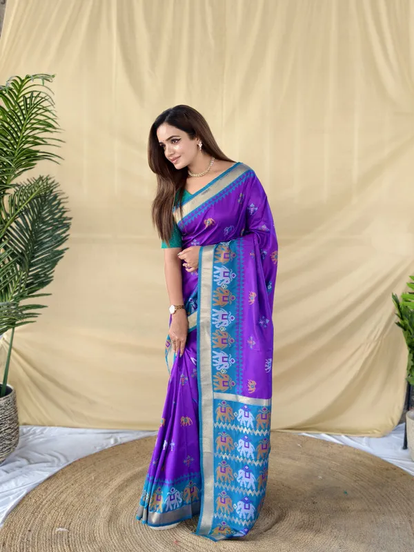 Purple_Soft_Silk_Weaving_Saree_For_Women