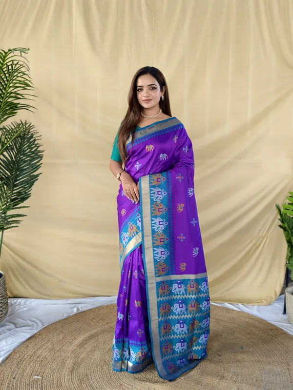 Purple_Soft_Silk_Weaving_Saree_For_Women