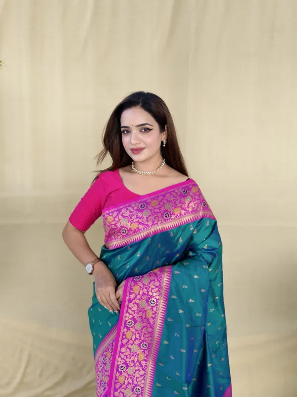 Rama_Soft_Silk_Rich_Zari_Weaving_Saree_For_Women