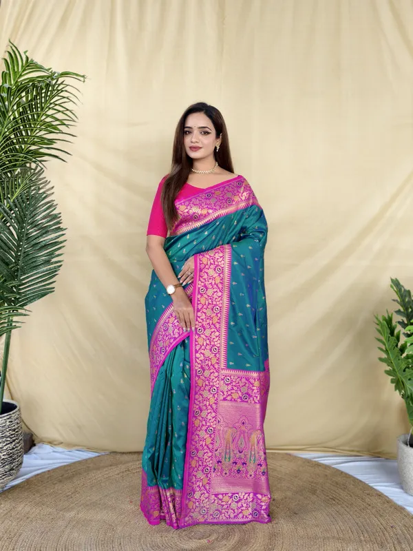 Rama_Soft_Silk_Rich_Zari_Weaving_Saree_For_Women