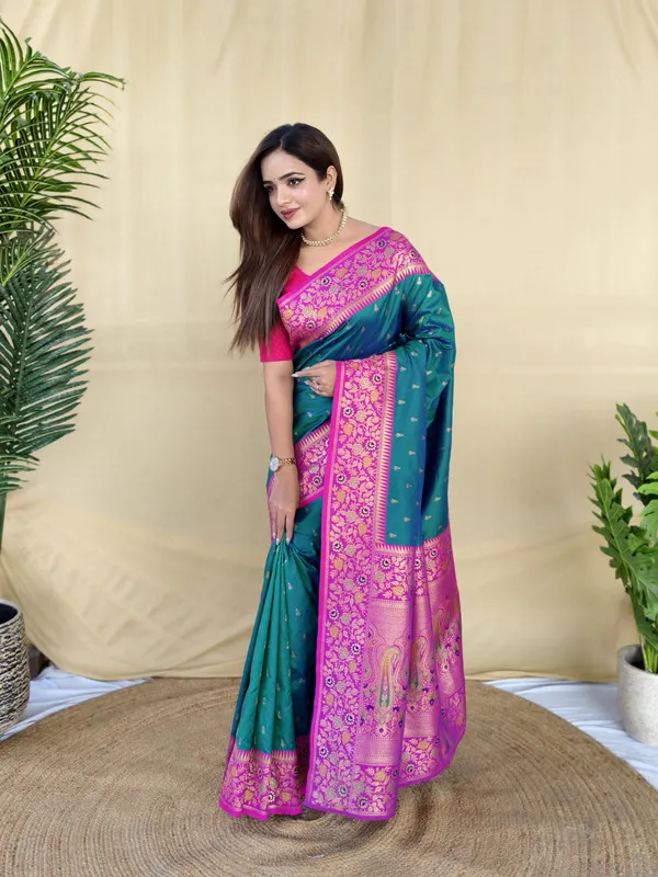 Rama_Soft_Silk_Rich_Zari_Weaving_Saree_For_Women