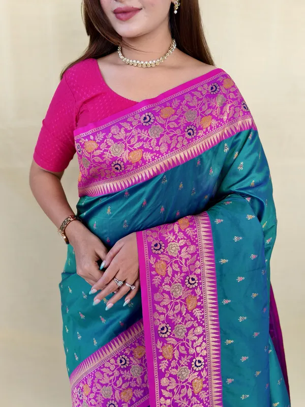 Rama_Soft_Silk_Rich_Zari_Weaving_Saree_For_Women