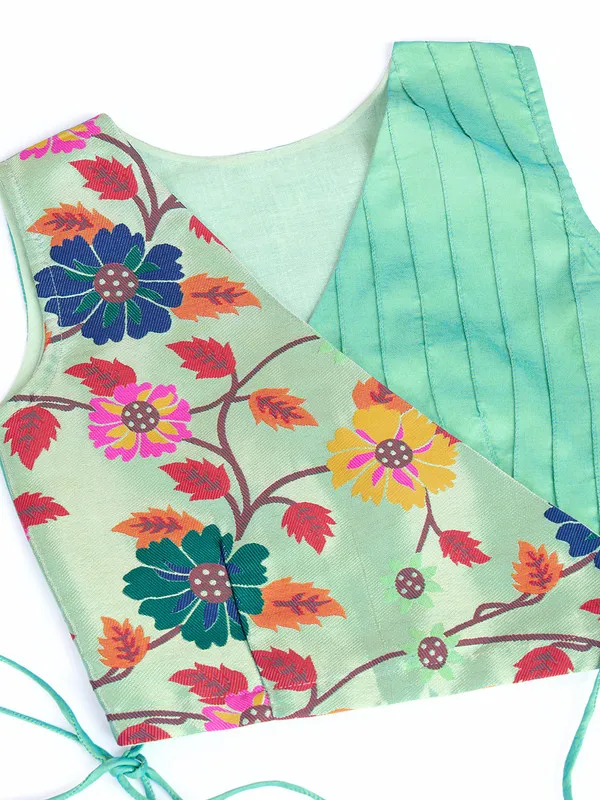 Pista_Silk_Blend_Woven_Lehenga_Choli_For_Girls