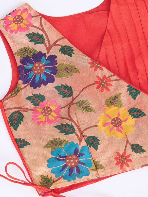 Red_Silk_Blend_Woven_Lehenga_Choli_For_Girls