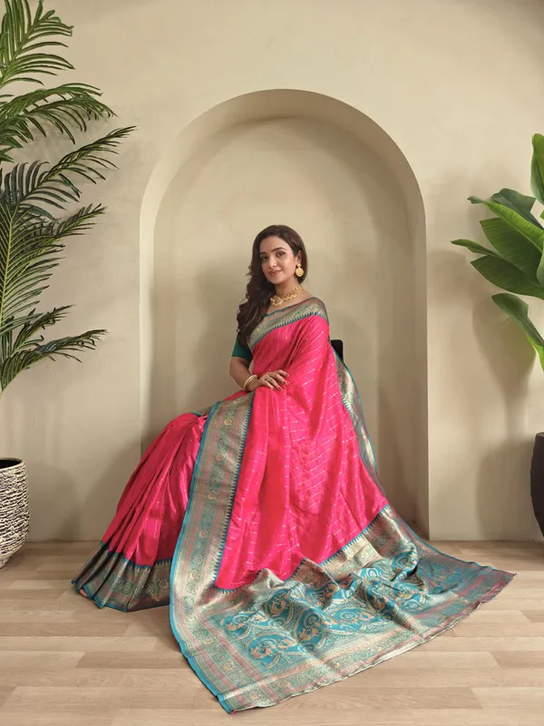 Pink_Paithani_Silk_Weaving_Saree_For_Women