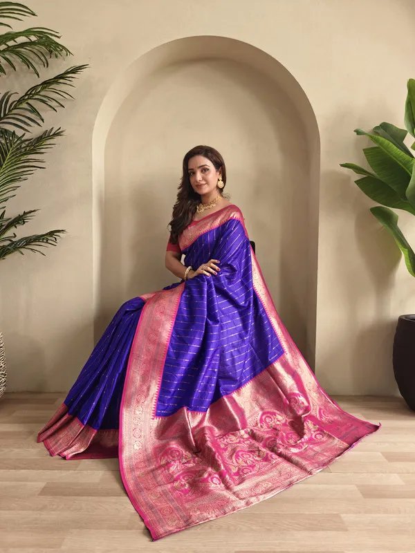Violet_Paithani_Silk_Weaving_Saree_For_Women