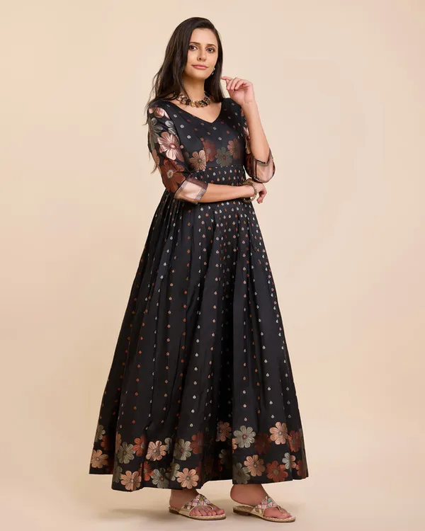 Black_Soft_Silk_Copper_Weaving_Ethnic_Dresses_Gown_For_Women