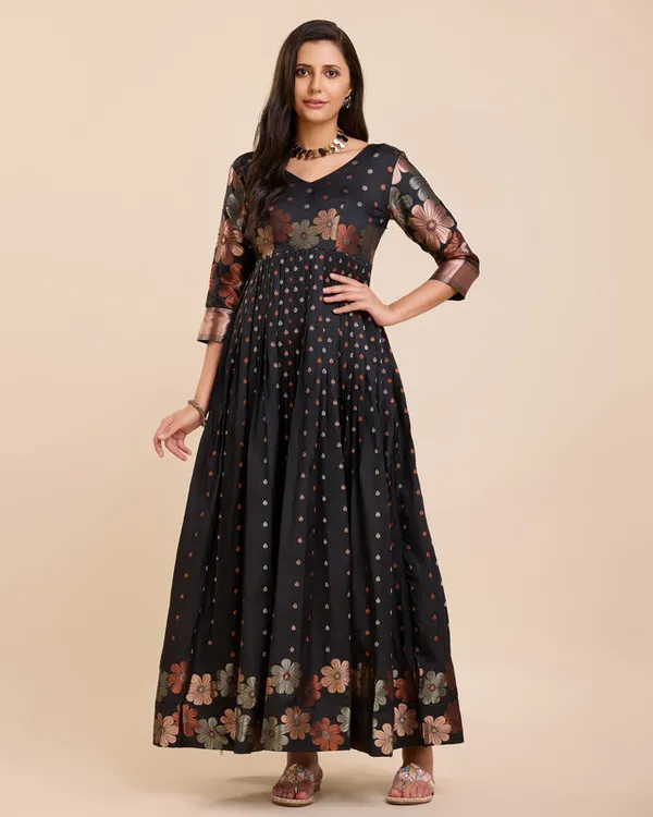 Black_Soft_Silk_Copper_Weaving_Ethnic_Dresses_Gown_For_Women