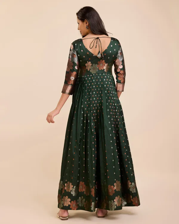 Green_Soft_Silk_Copper_Weaving_Ethnic_Dresses_Gown_For_Women