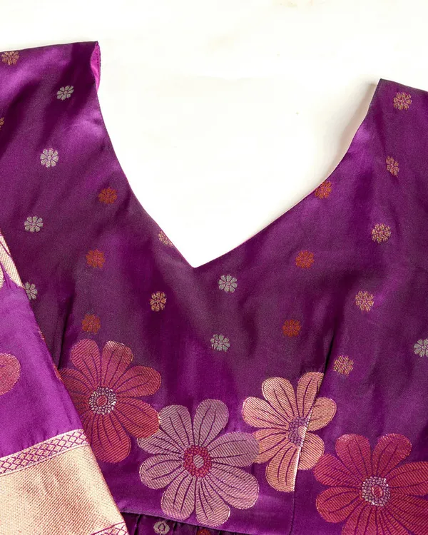 Wine_Soft_Silk_Copper_Weaving_Ethnic_Dresses_Gown_For_Women