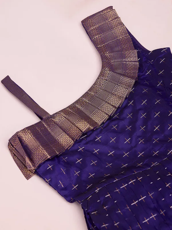 Violet_Silk_Blend_Woven_Ethnic_Dresses_Gown_For_Girls