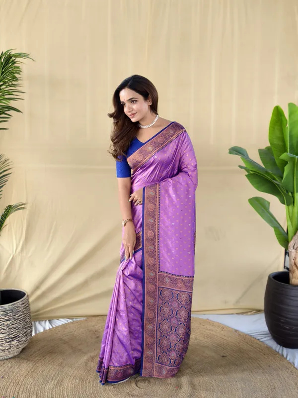 Lavender_Paithani_Silk_Weaving_Saree_For_Women