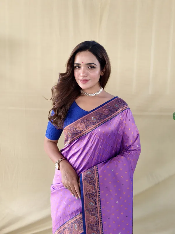 Lavender_Paithani_Silk_Weaving_Saree_For_Women