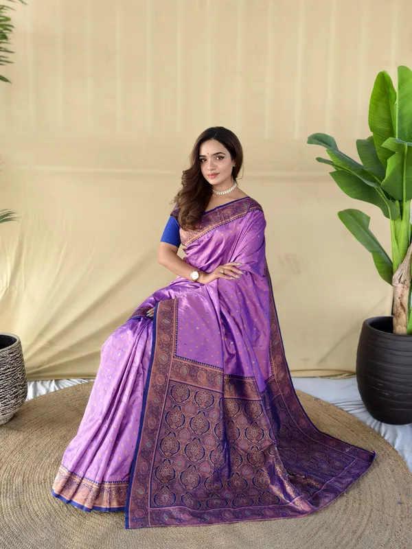 Lavender_Paithani_Silk_Weaving_Saree_For_Women