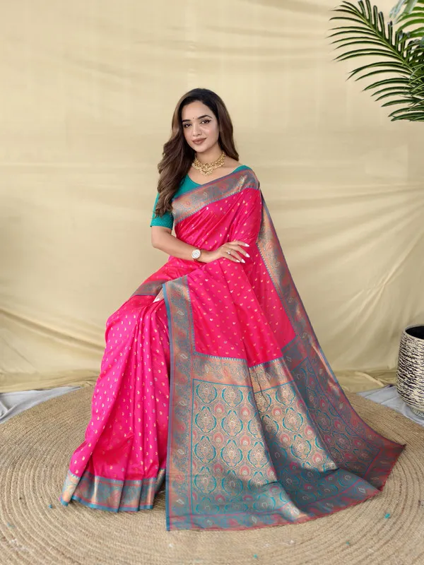 Pink_Paithani_Silk_Weaving_Saree_For_Women