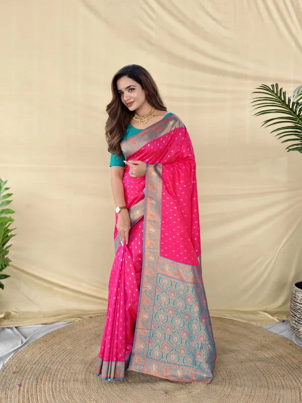 Pink_Paithani_Silk_Weaving_Saree_For_Women