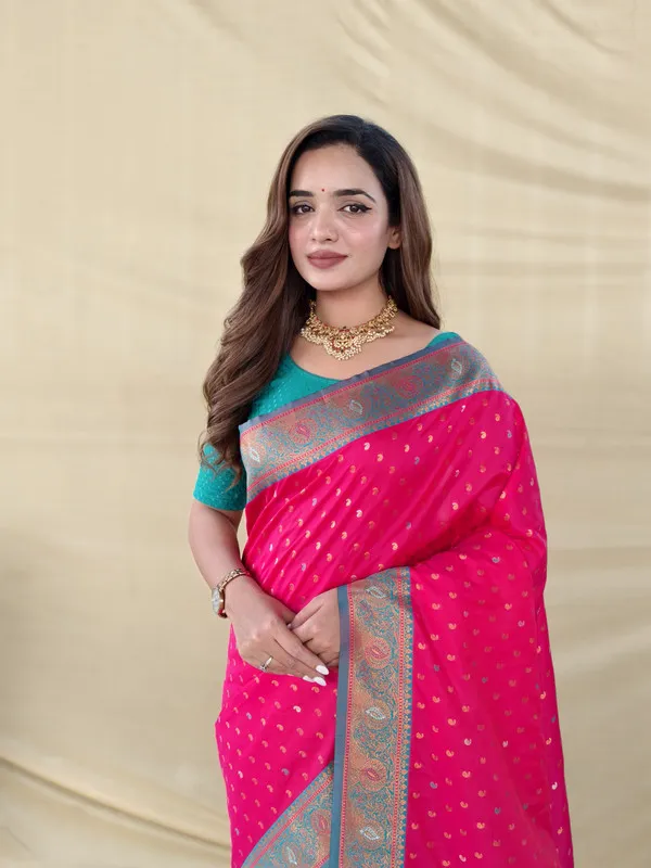 Pink_Paithani_Silk_Weaving_Saree_For_Women