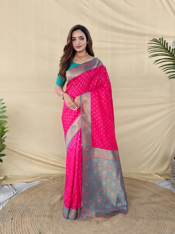 Pink_Paithani_Silk_Weaving_Saree_For_Women